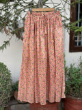 Mustard & Pink Floral Block Print Skirt