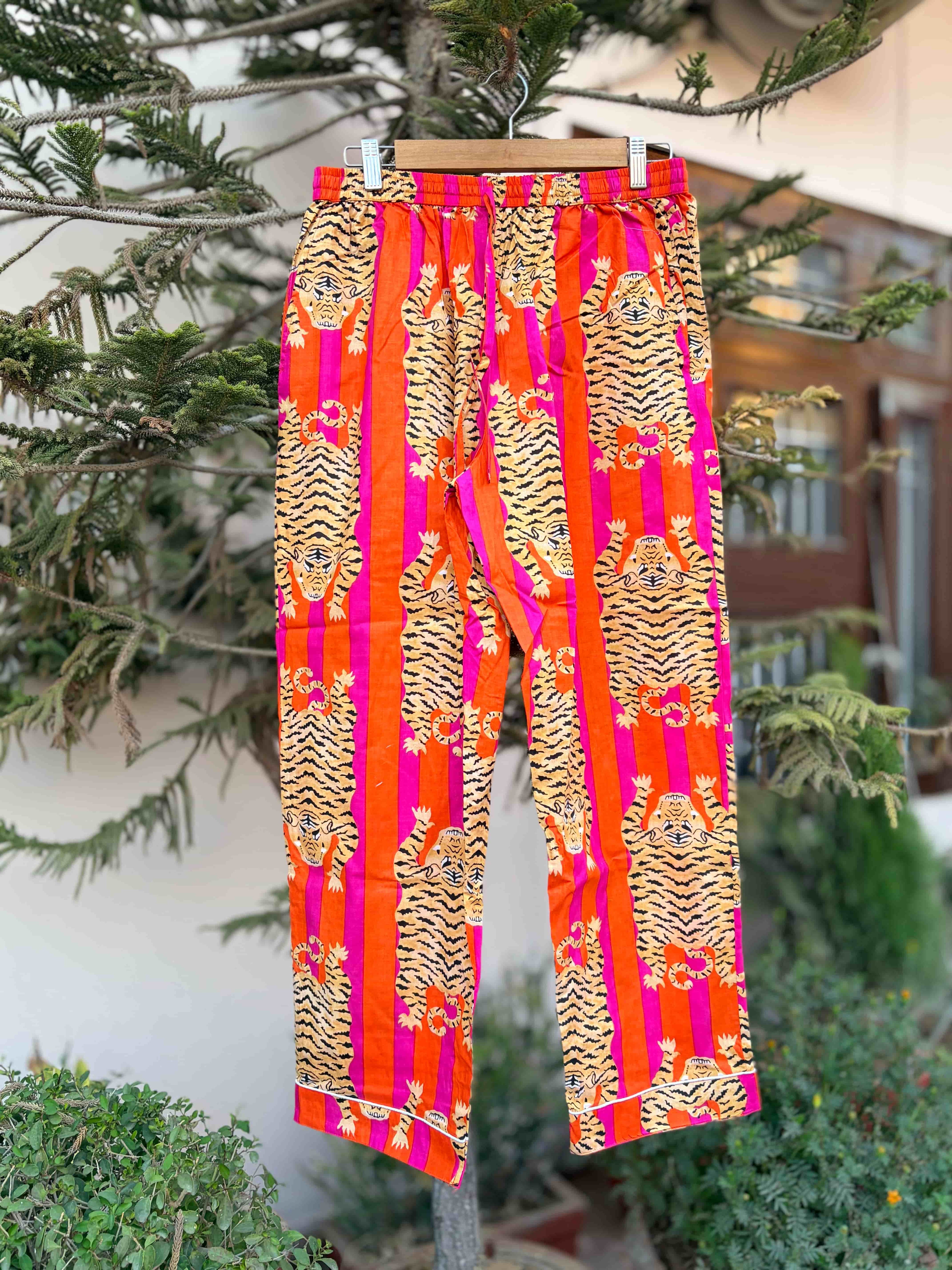 Tiger Trail Stripe Cotton Pjs Set