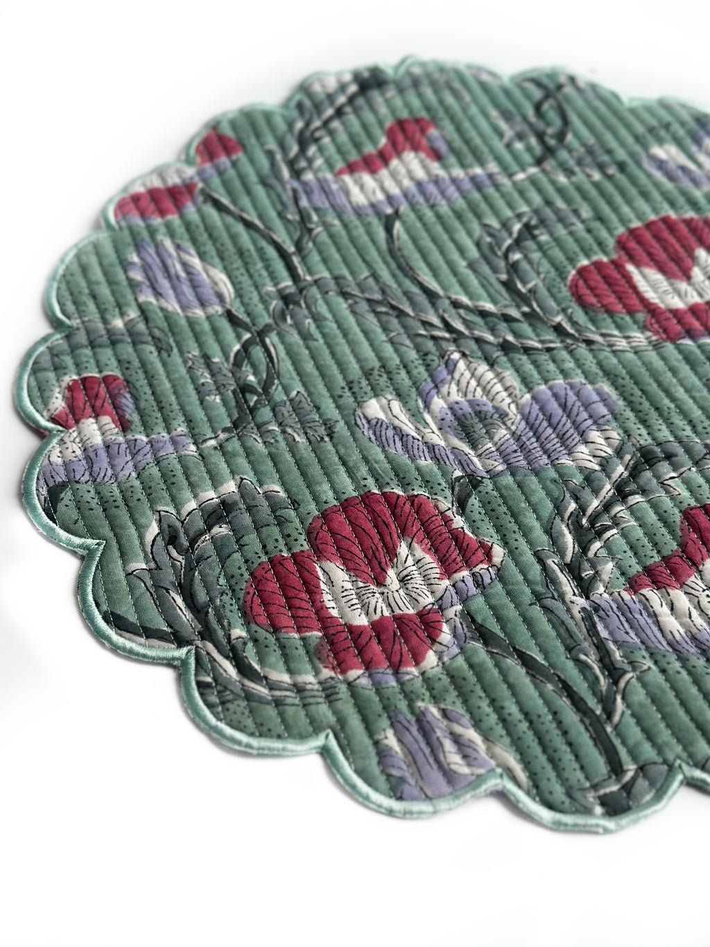 Sage Bloom Scalloped Placemats (set of 6)
