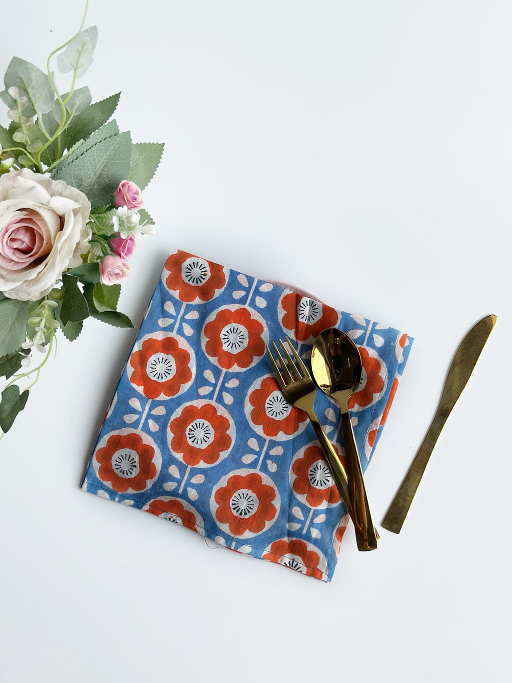 Retro Bloom Cotton Napkin Set (Set of 6)