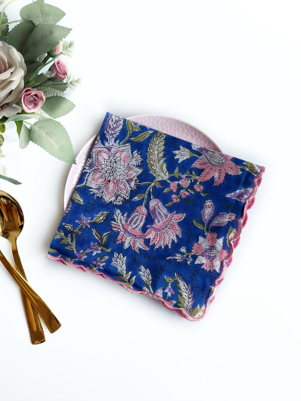 Blue Garden Scalloped Napkins (set of 6)