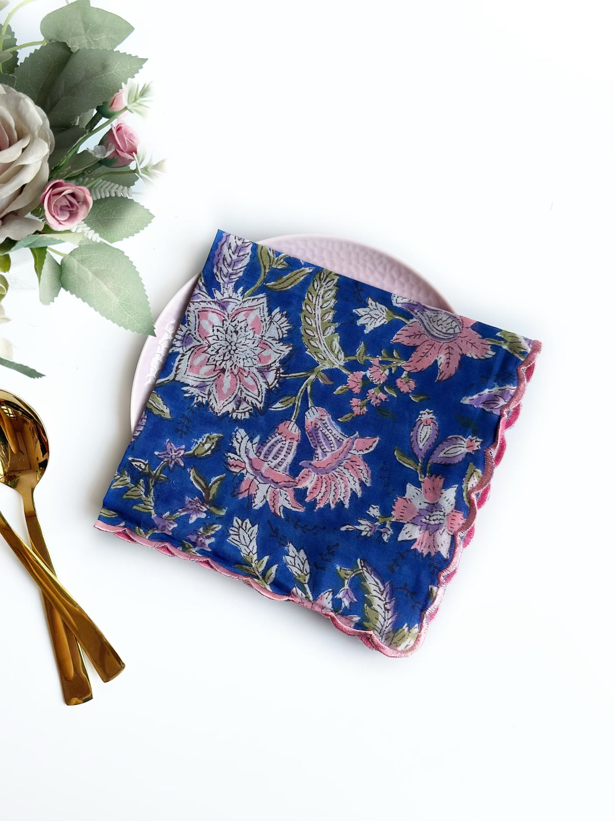 Blue Garden Scalloped Napkins (set of 6)