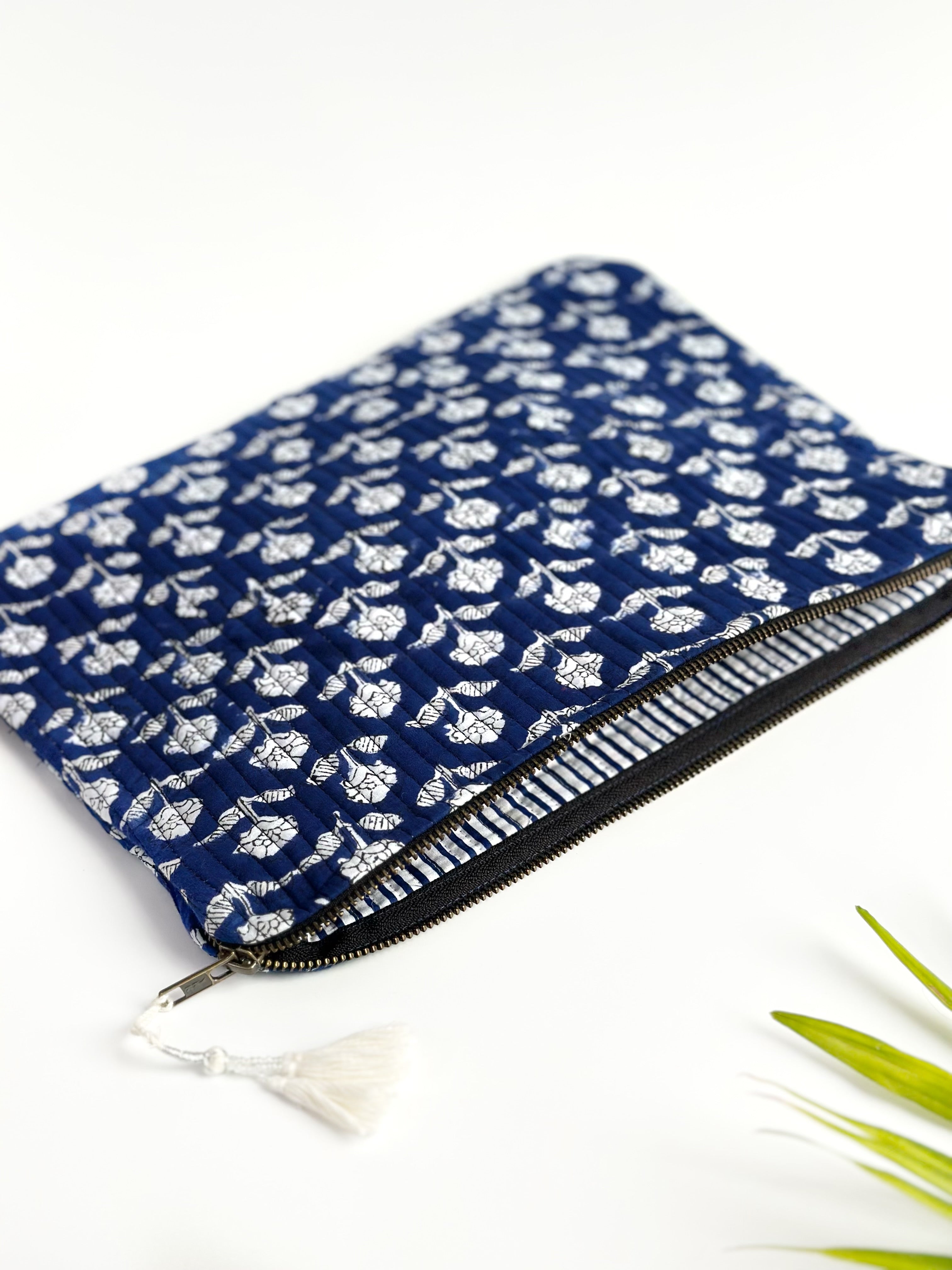 Royal Indigo Quilted Laptop & IPad Sleeve