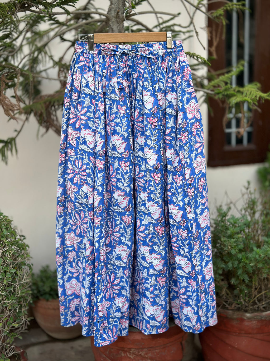 Vibrant Blue Blossom Skirt