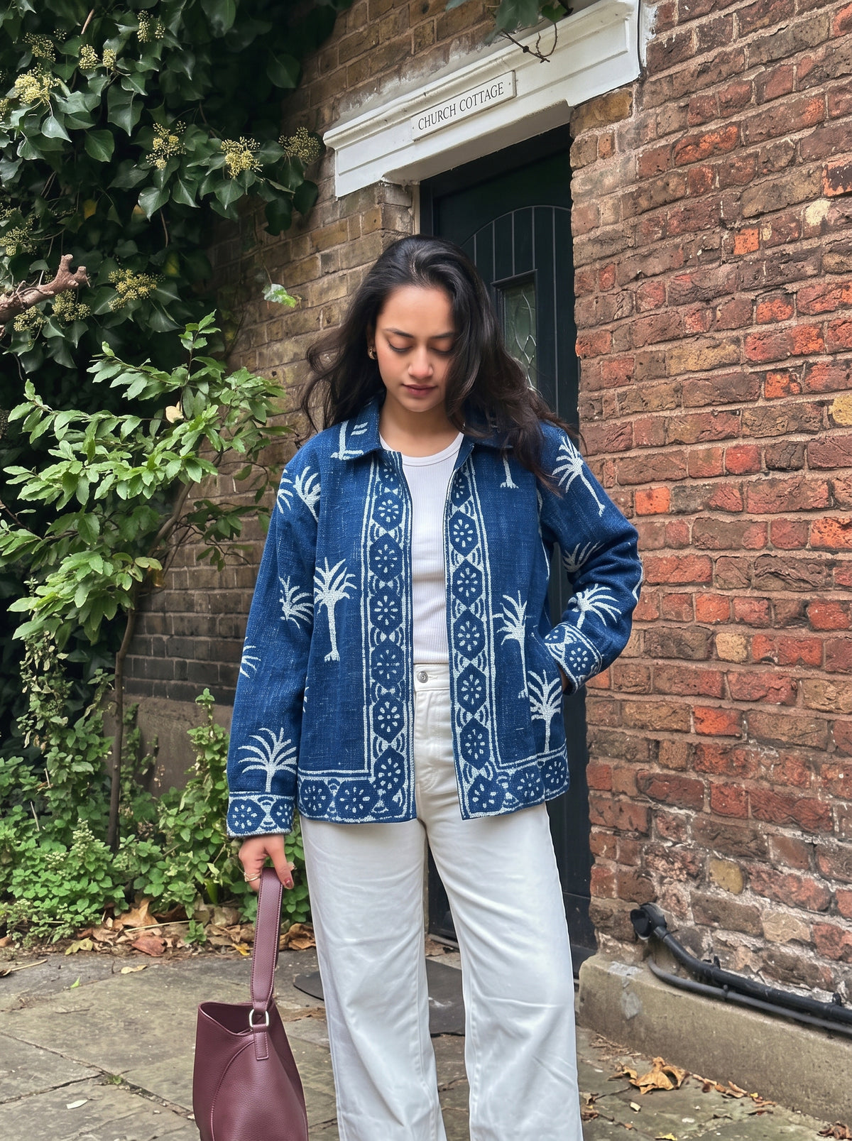 Indigo Palm Block Print TNT Jacket