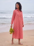 Cherry Gingham Cotton Shirt Dress