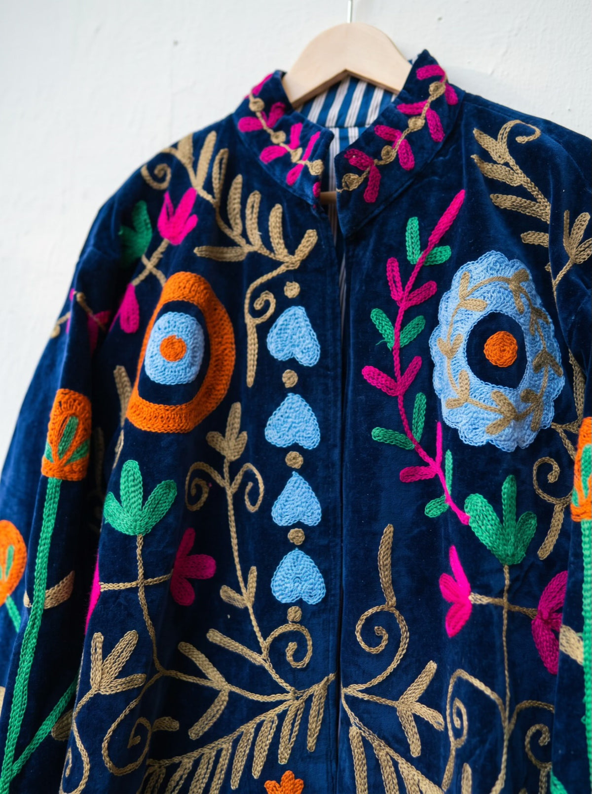 Indigo Garden Hearts Velvet Jacket