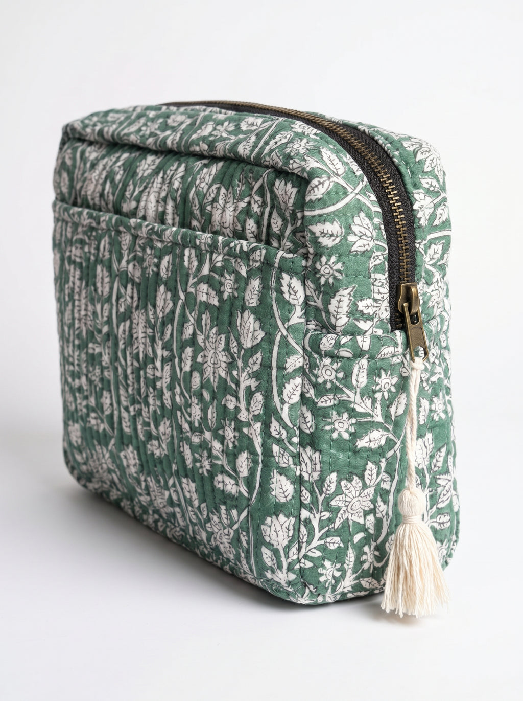 Sage Garden Quilted Cosmetic Pouch