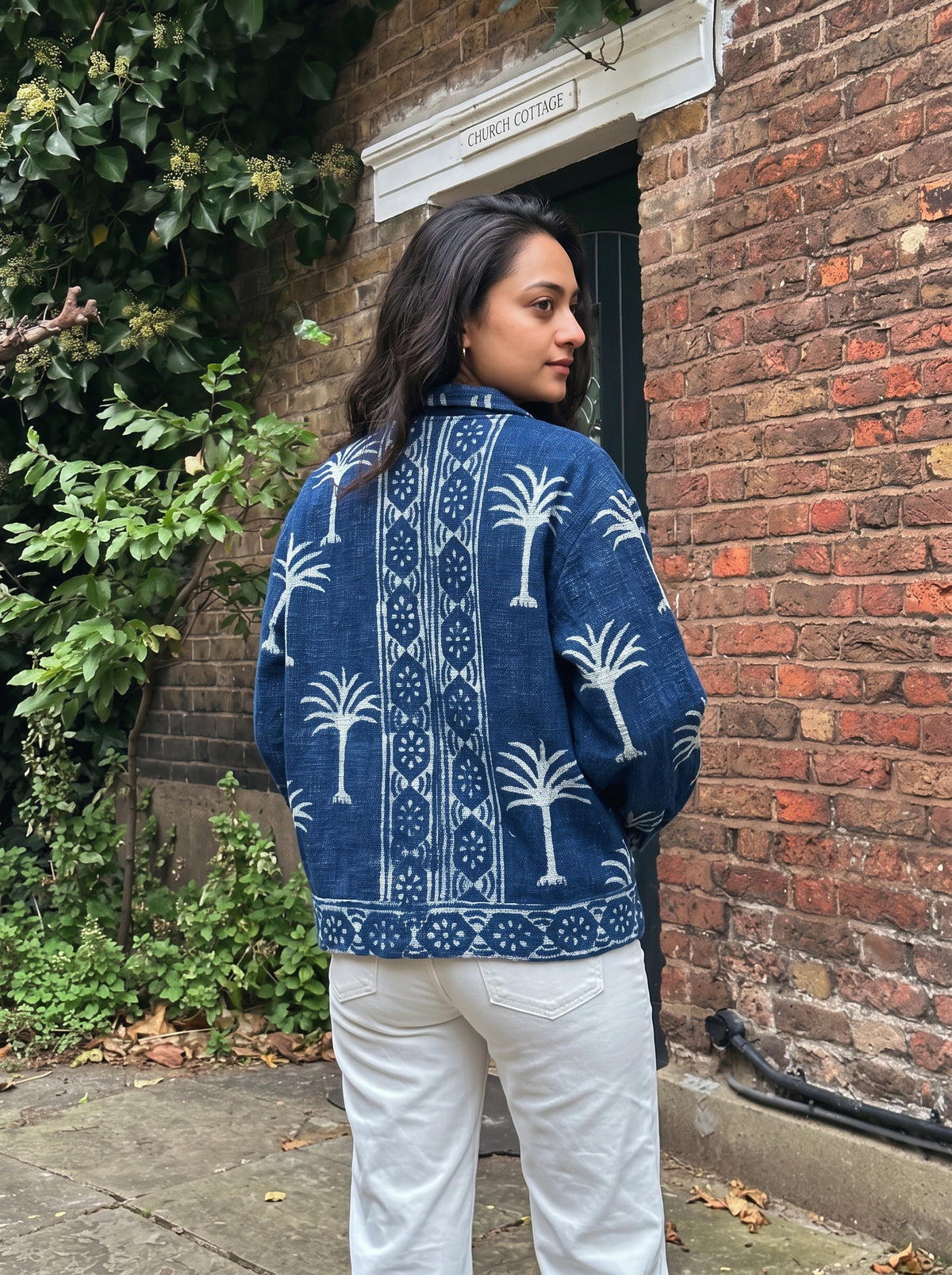 Indigo Palm Block Print TNT Jacket