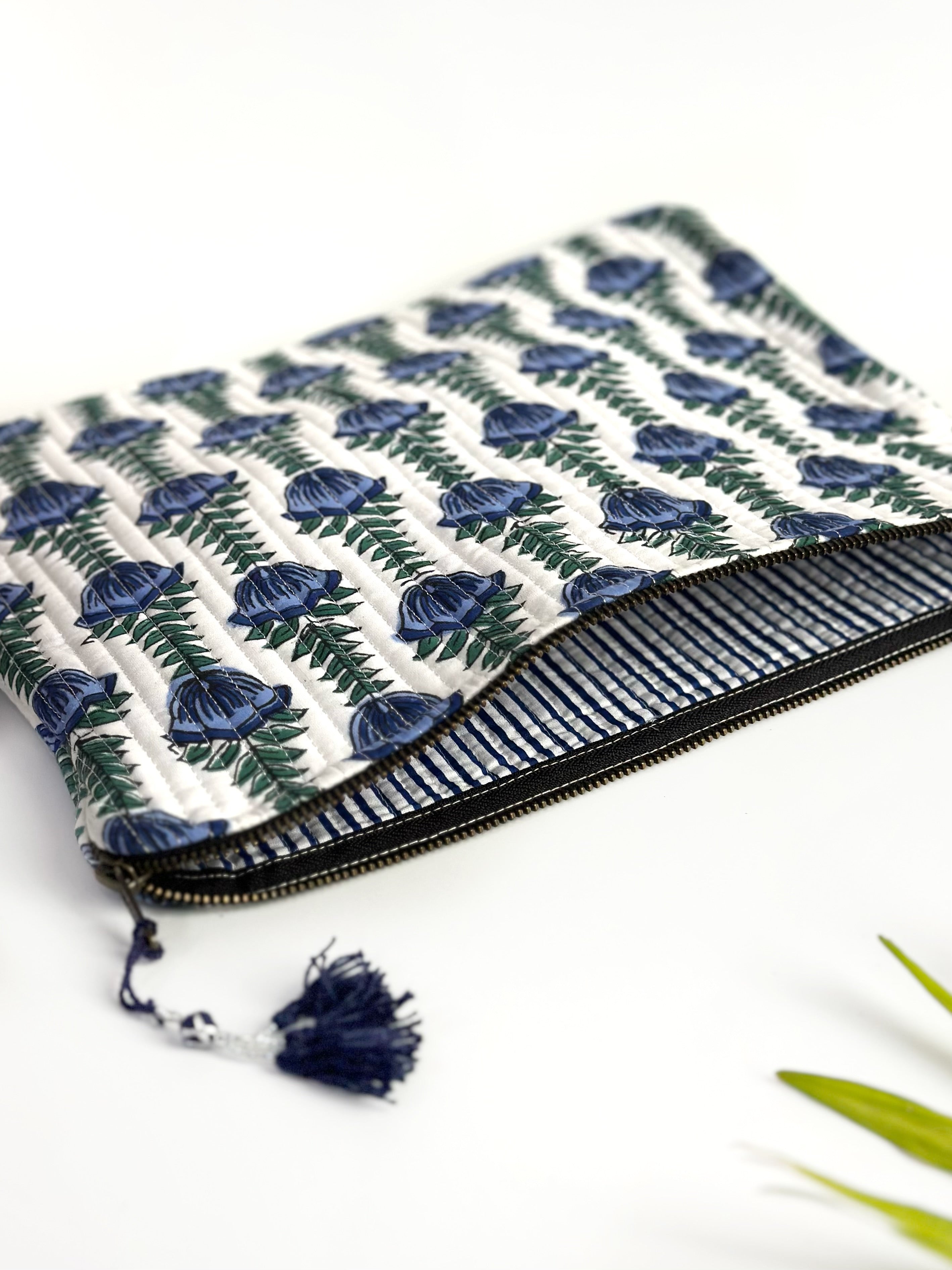 Indigo Tulip Quilted Laptop & Ipad Sleeve