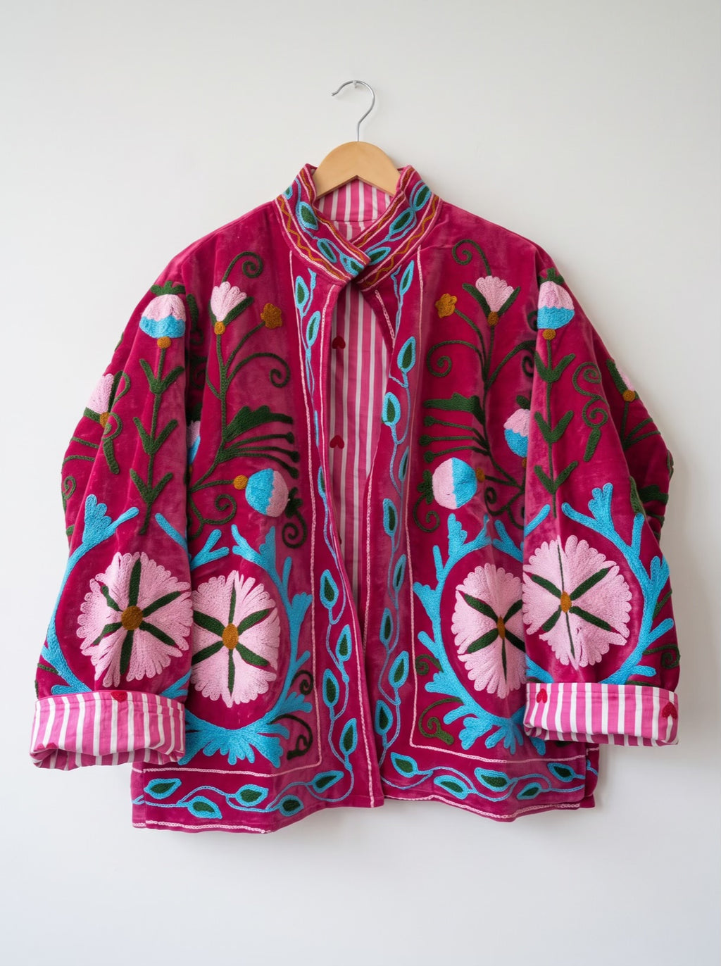 Magenta Bloom Suzani Velvet Jacket