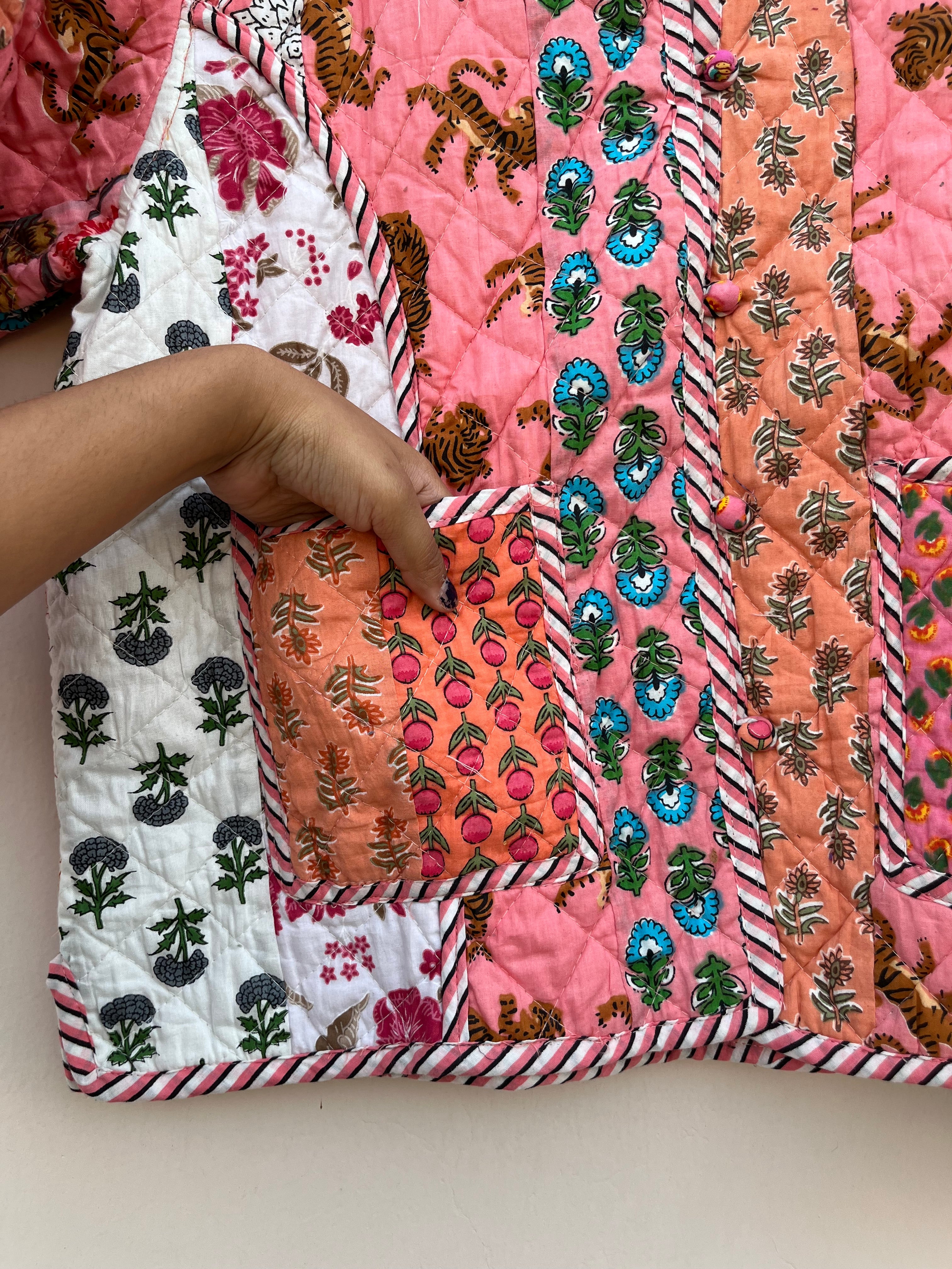 Blush Bloom Patchwork Quilt Jacket