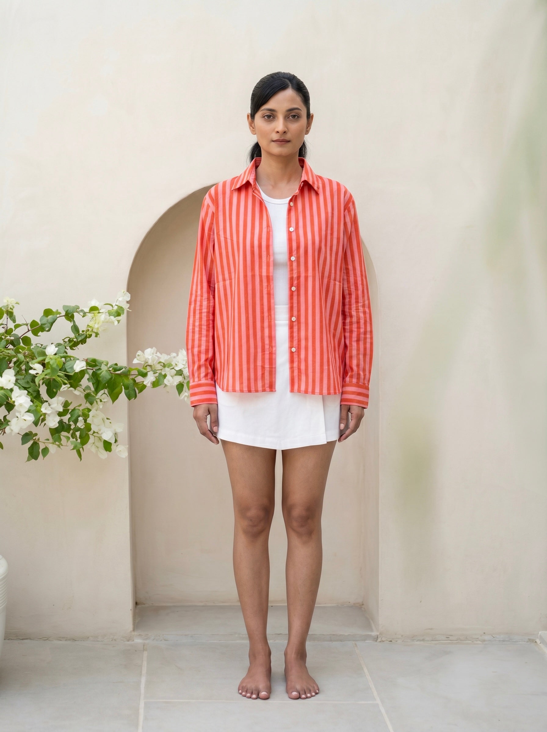 Sunset Orange Stripe Shirt