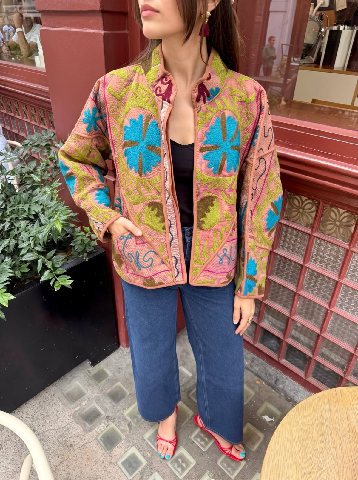 The Folk Bloom Kantha Suzani Jacket