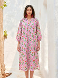 Pink Meadow Cotton Kaftan Dress