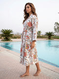 Vintage Bloom Cotton Waffle Bathrobe