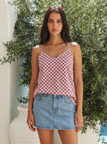 Berry Check Cami Top