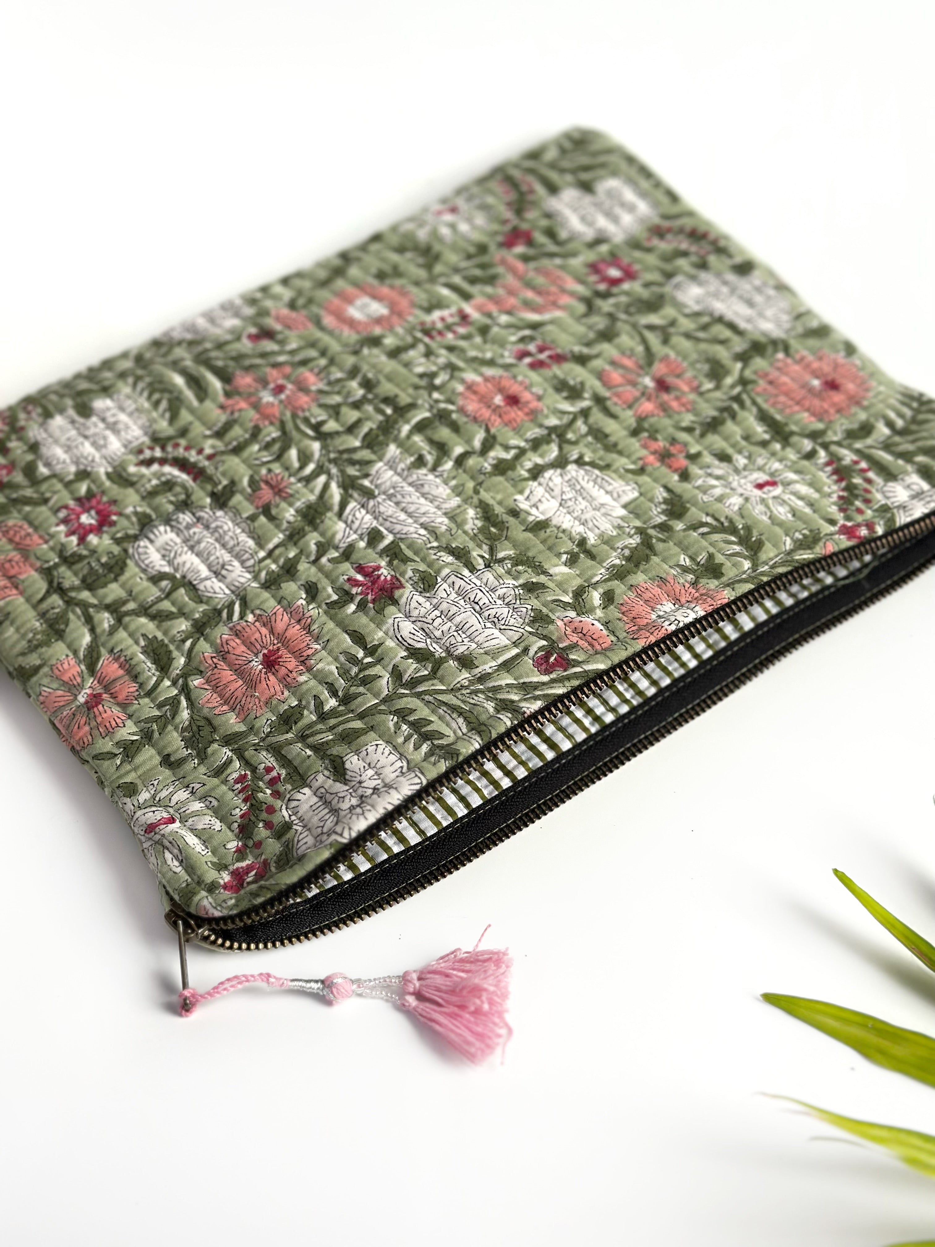 Sage Garden Quilted Laptop & Ipad Sleeve