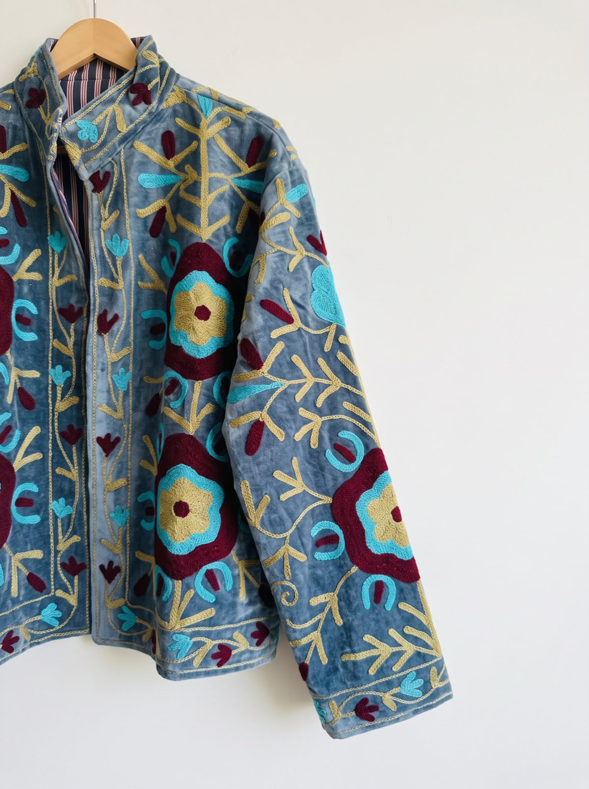 Azure Garden Suzani Velvet Jacket