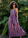 Sunset Chic Striped Maxi Dress