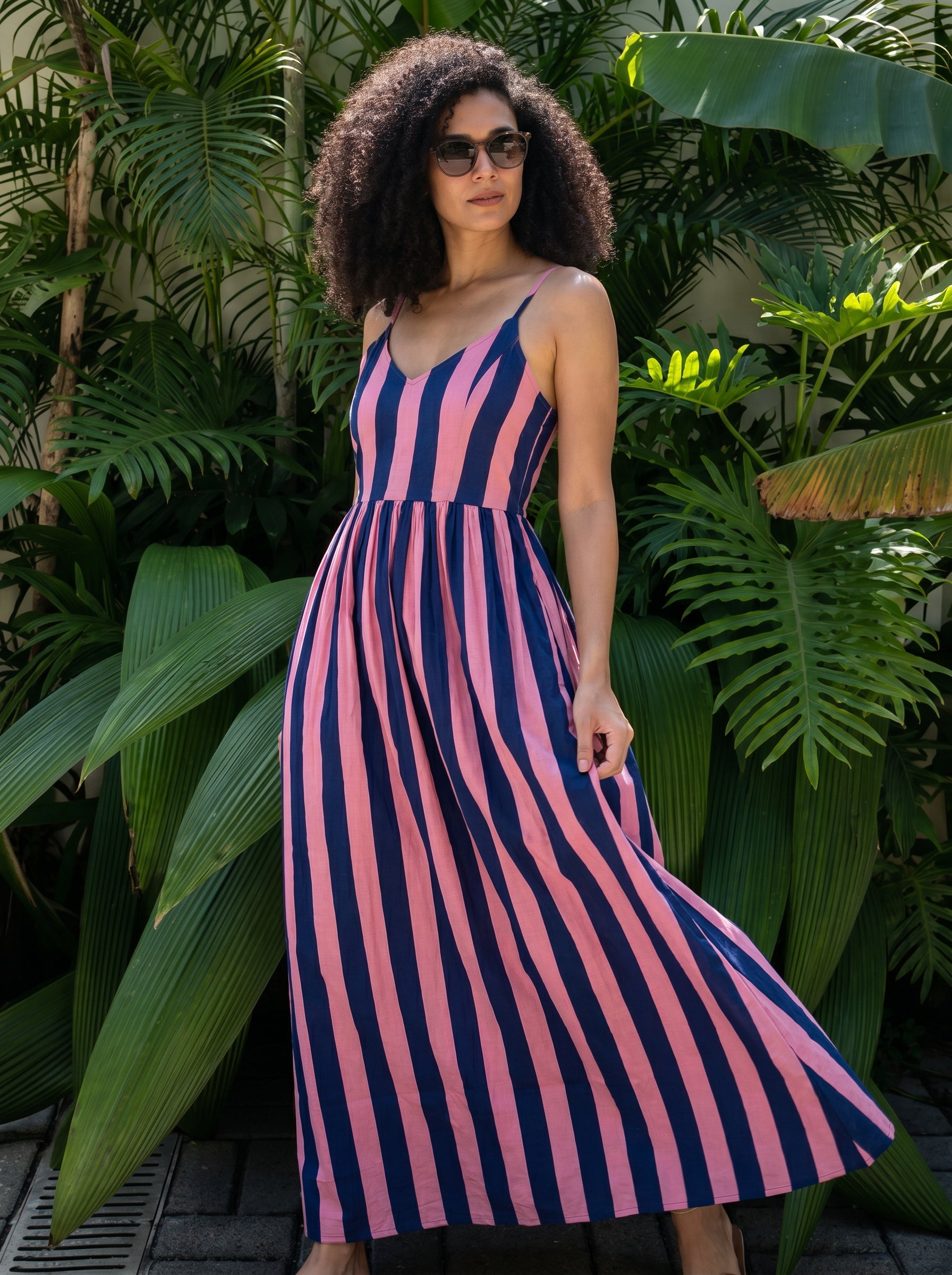 Sunset Chic Striped Maxi Dress
