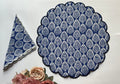 Indigo Leaf Quilted Placemats & Napkin Set of 6
