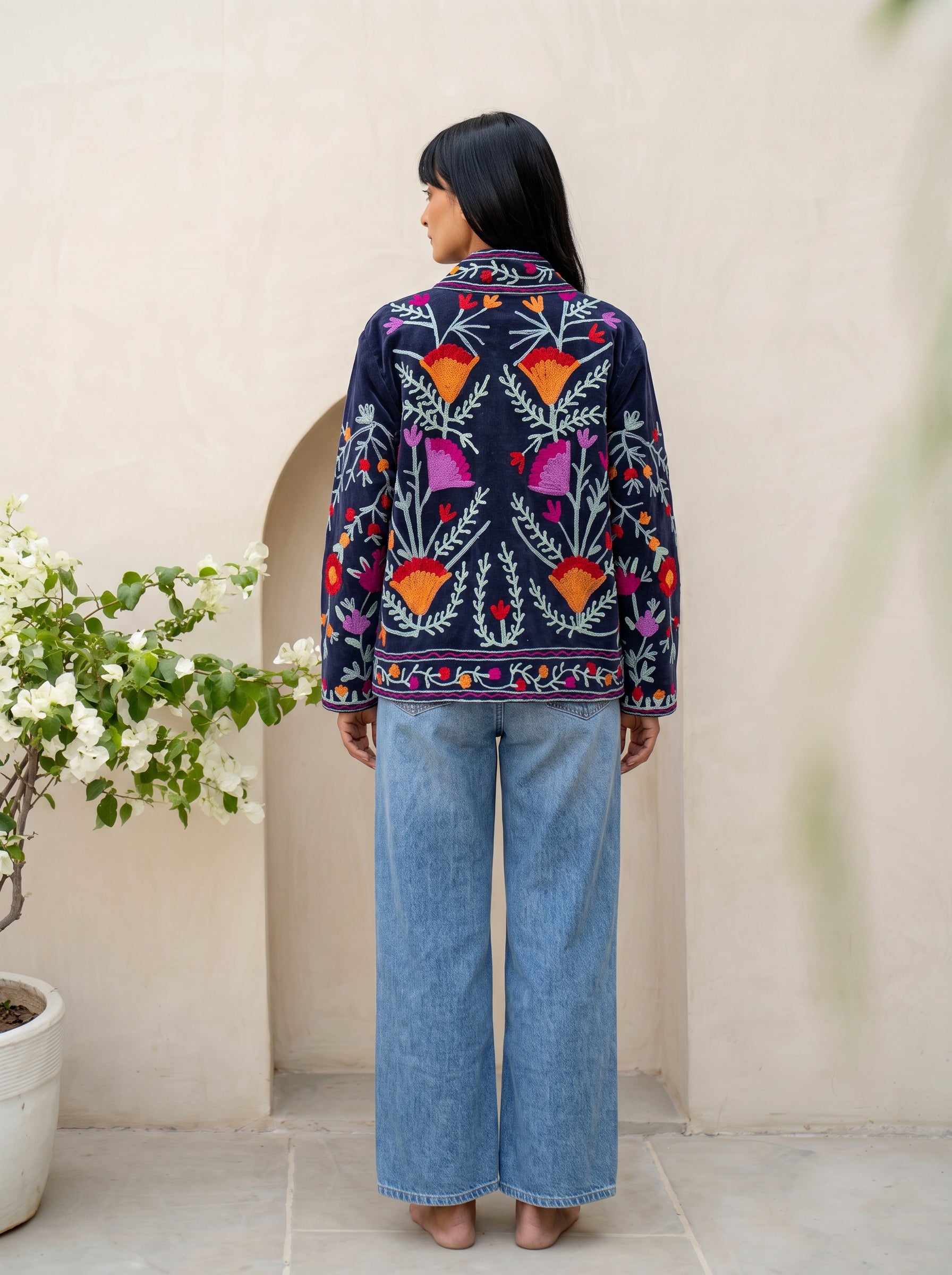Midnight Wildflower Embroidered Jacket