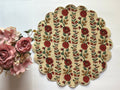 Cream Botanical Vine Scalloped Placemat Set of 6