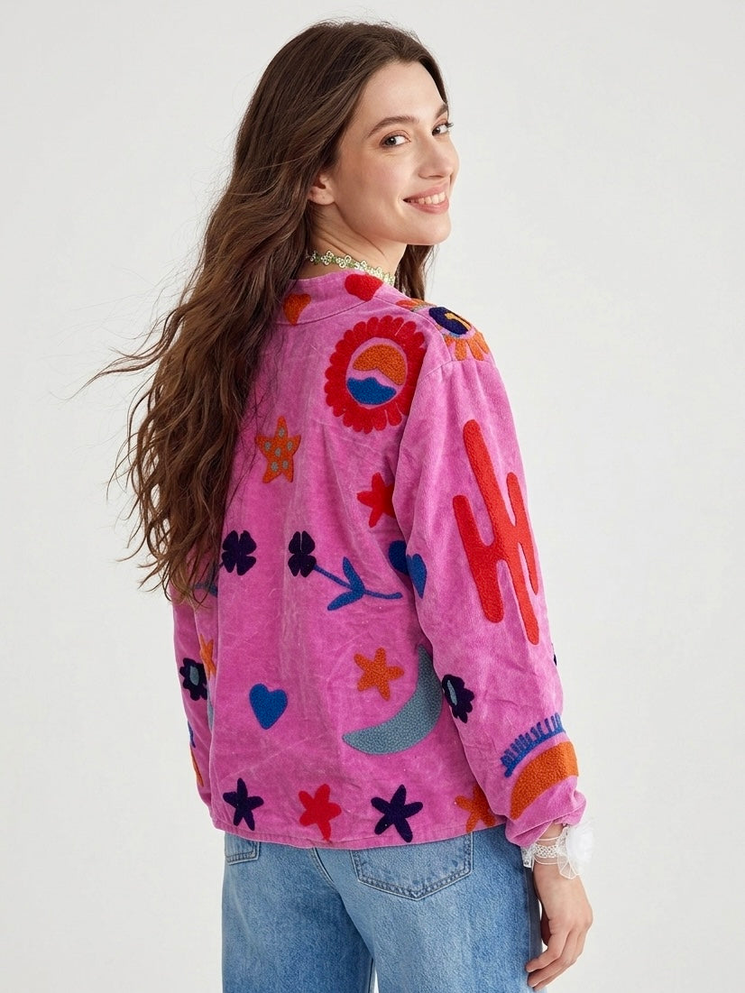 The Fuchsia Desert Mystic Velvet Jacket