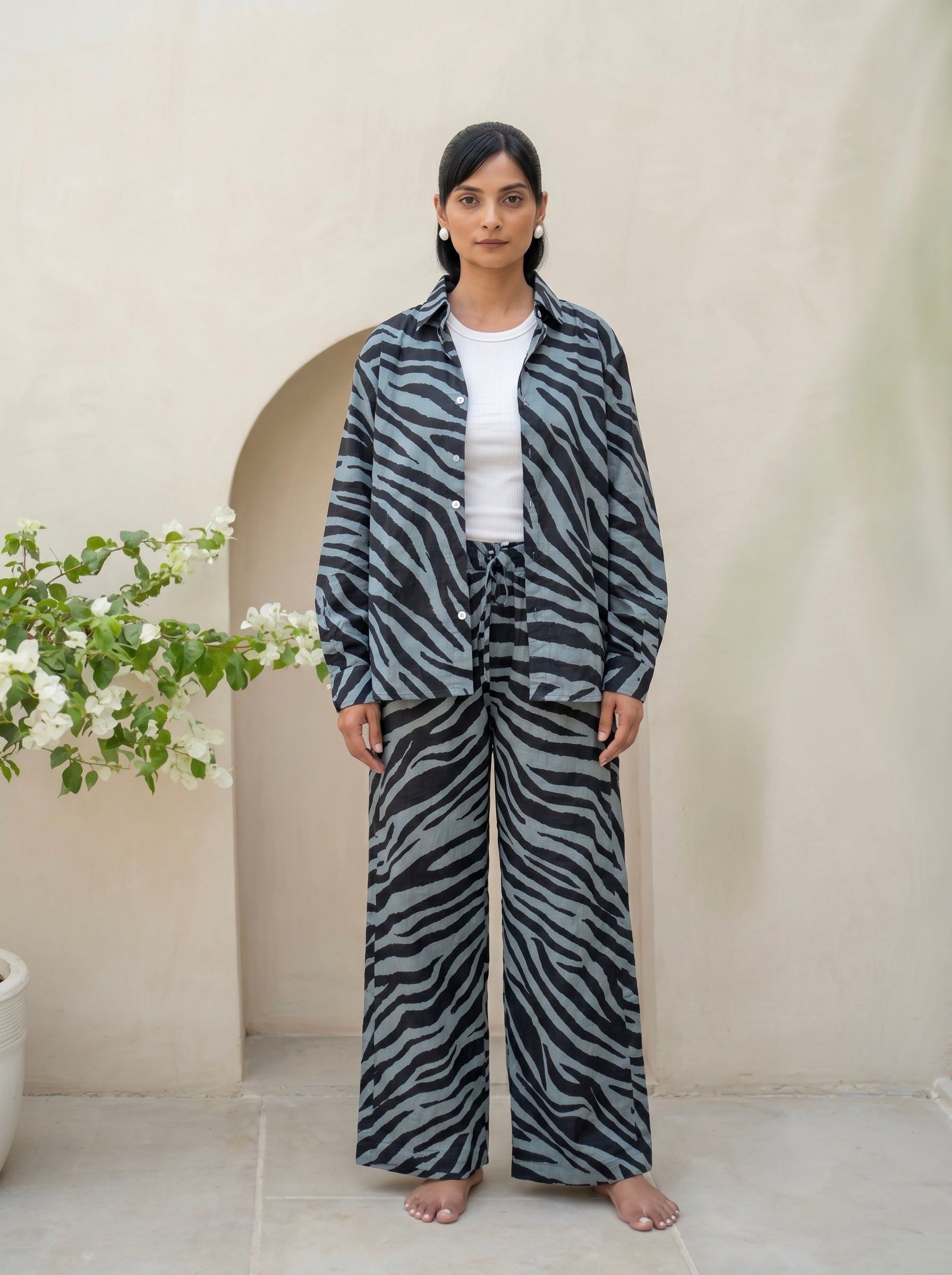 Grey Zebra Print Co-Ord Set