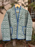 Emerald Vine Handcrafted Quilted Jacket