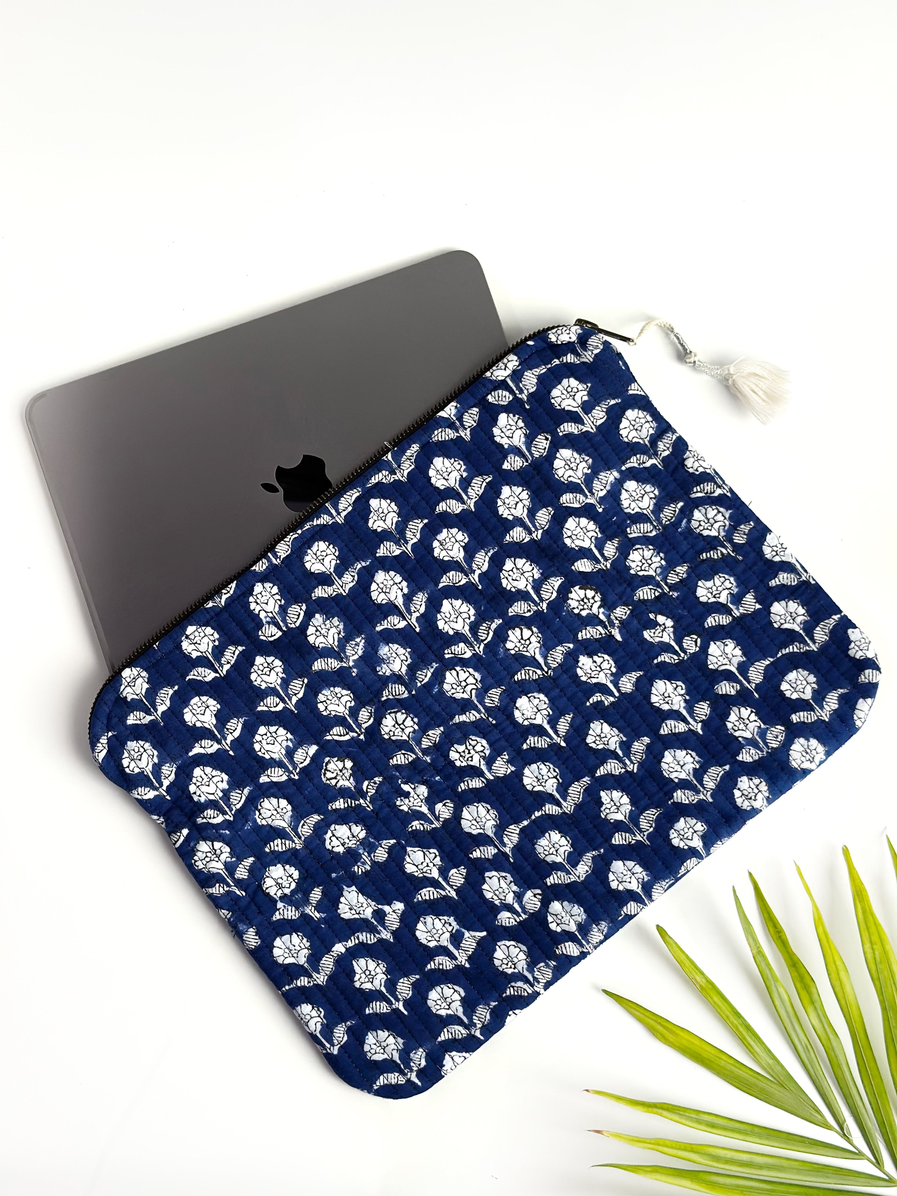Royal Indigo Quilted Laptop & IPad Sleeve