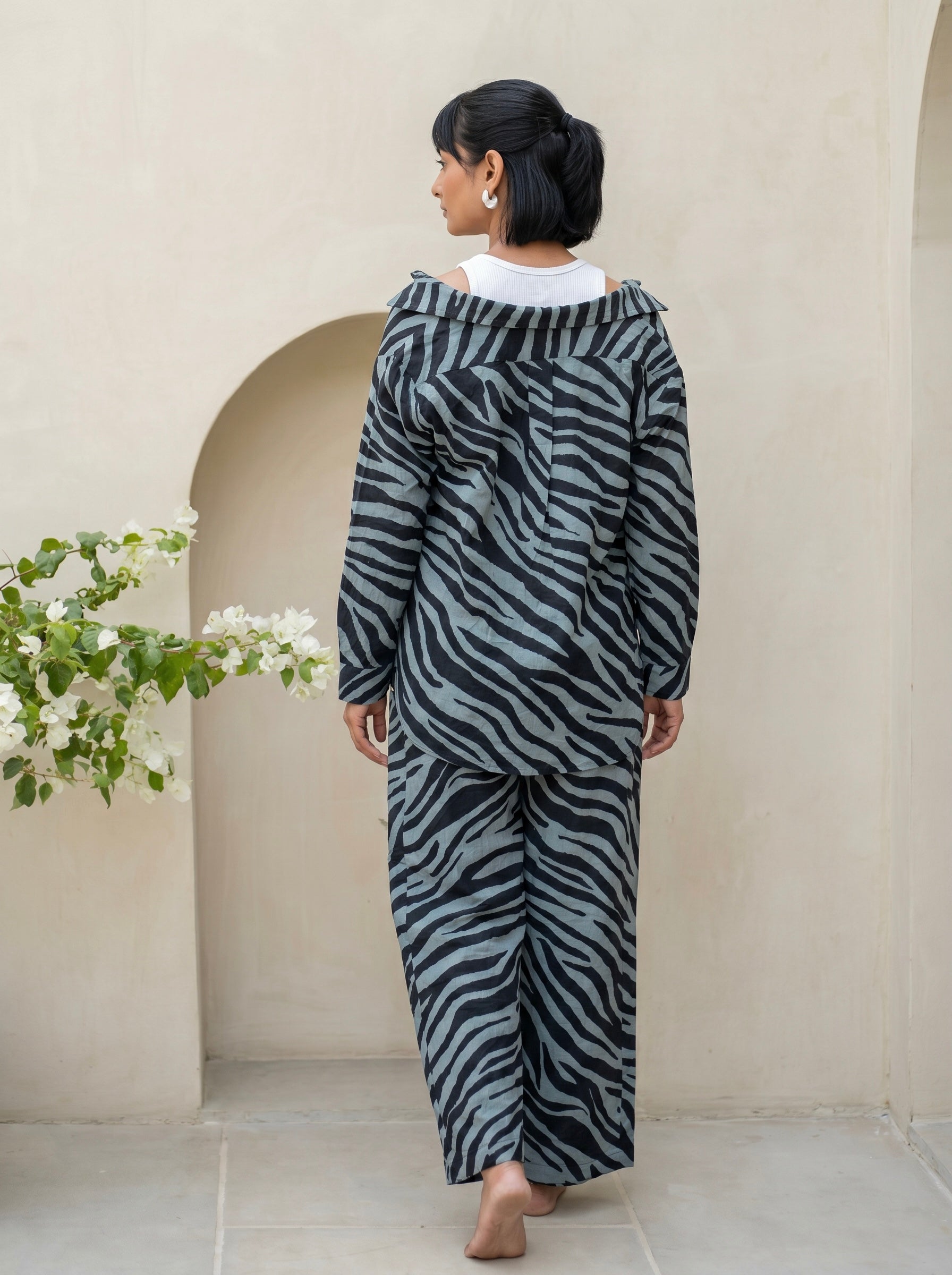 Grey Zebra Print Co-Ord Set