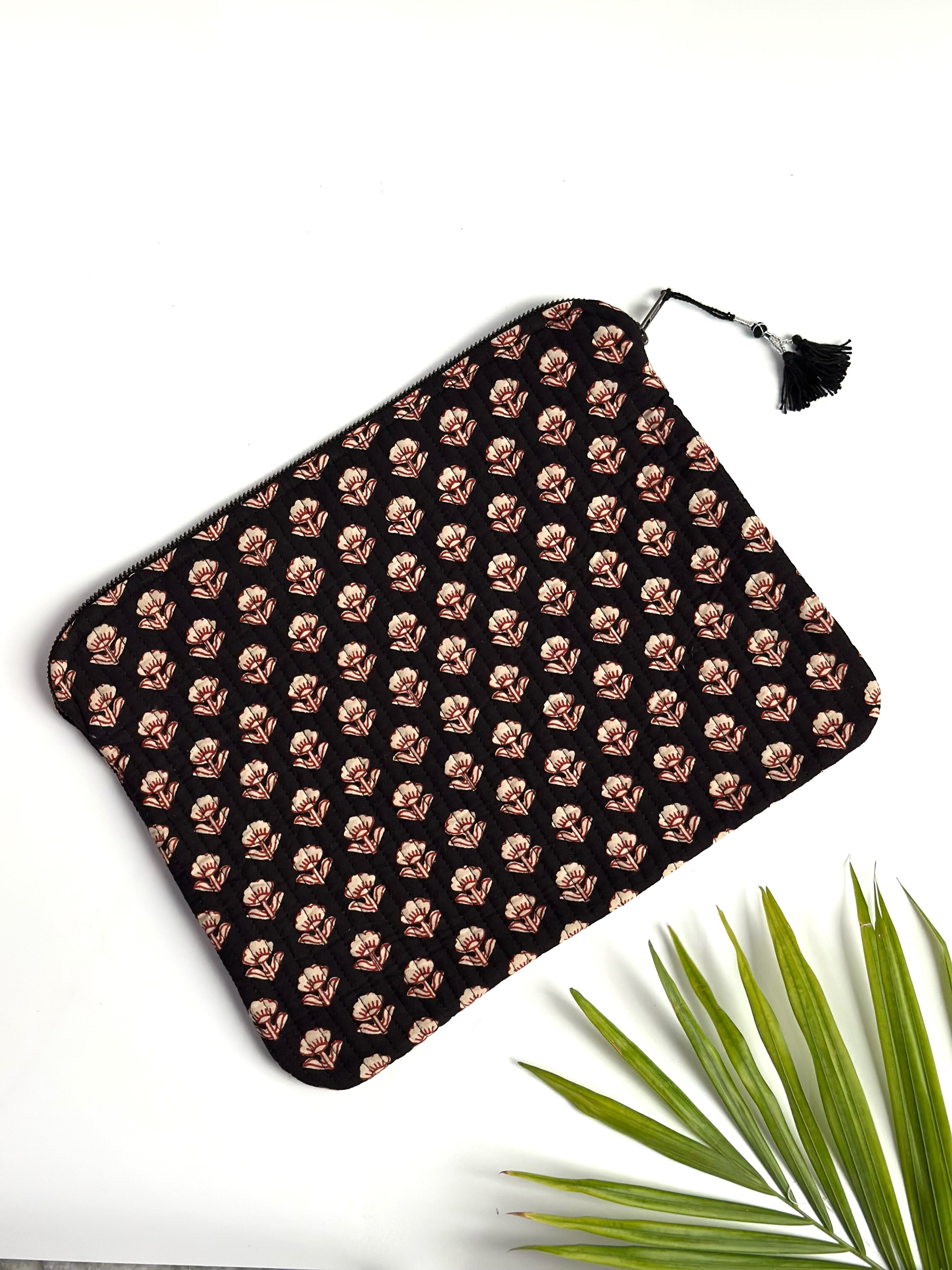 Midnight Bloom Quilted Laptop & IPad Sleeve