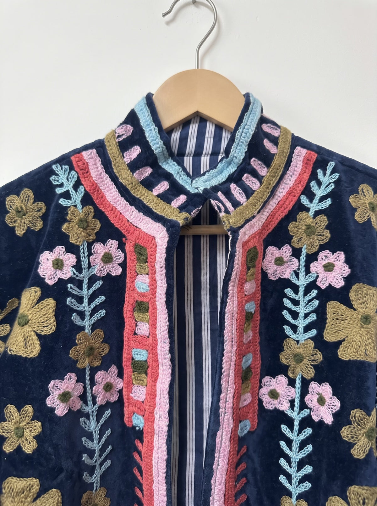 Midnight Bloom Embroidered Velvet Jacket