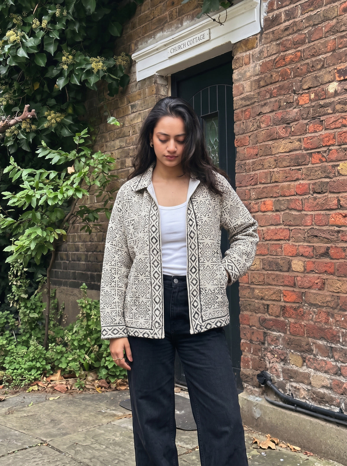 Ivory Garden Block Print TNT Jacket