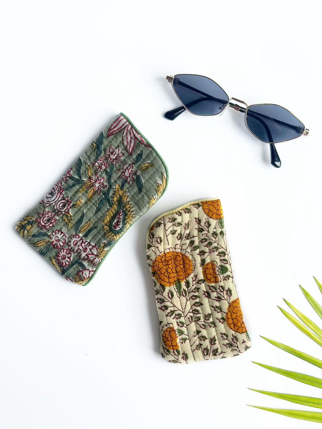 Handcrafted Quilted Cotton Sunglasses cases – Pack of 2