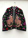 Black Tiger Embroidered Velvet Jacket
