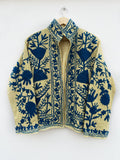 Indigo Meadow Cotton Tnt Suzani Jacket