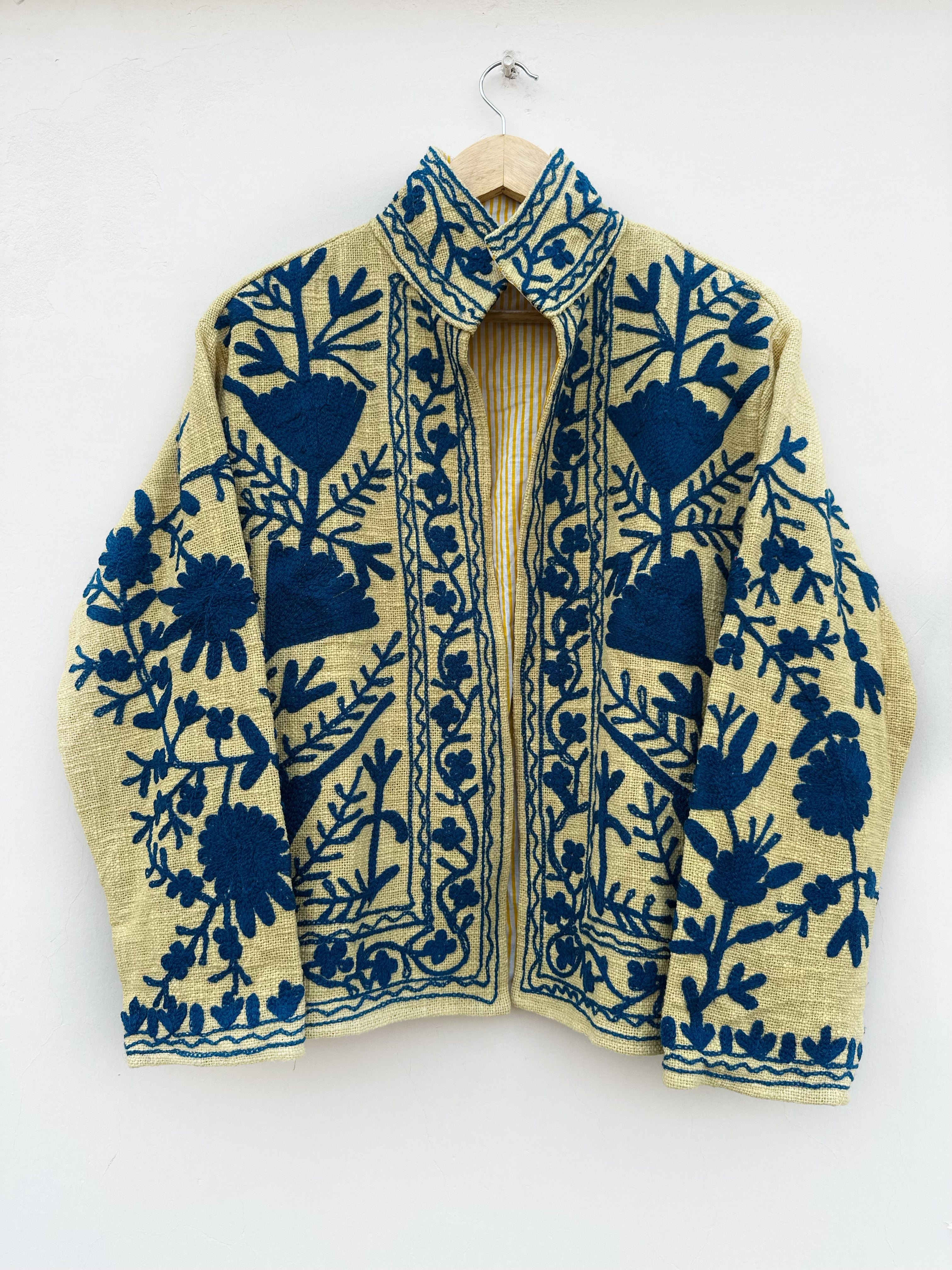 Indigo Meadow Cotton Tnt Suzani Jacket