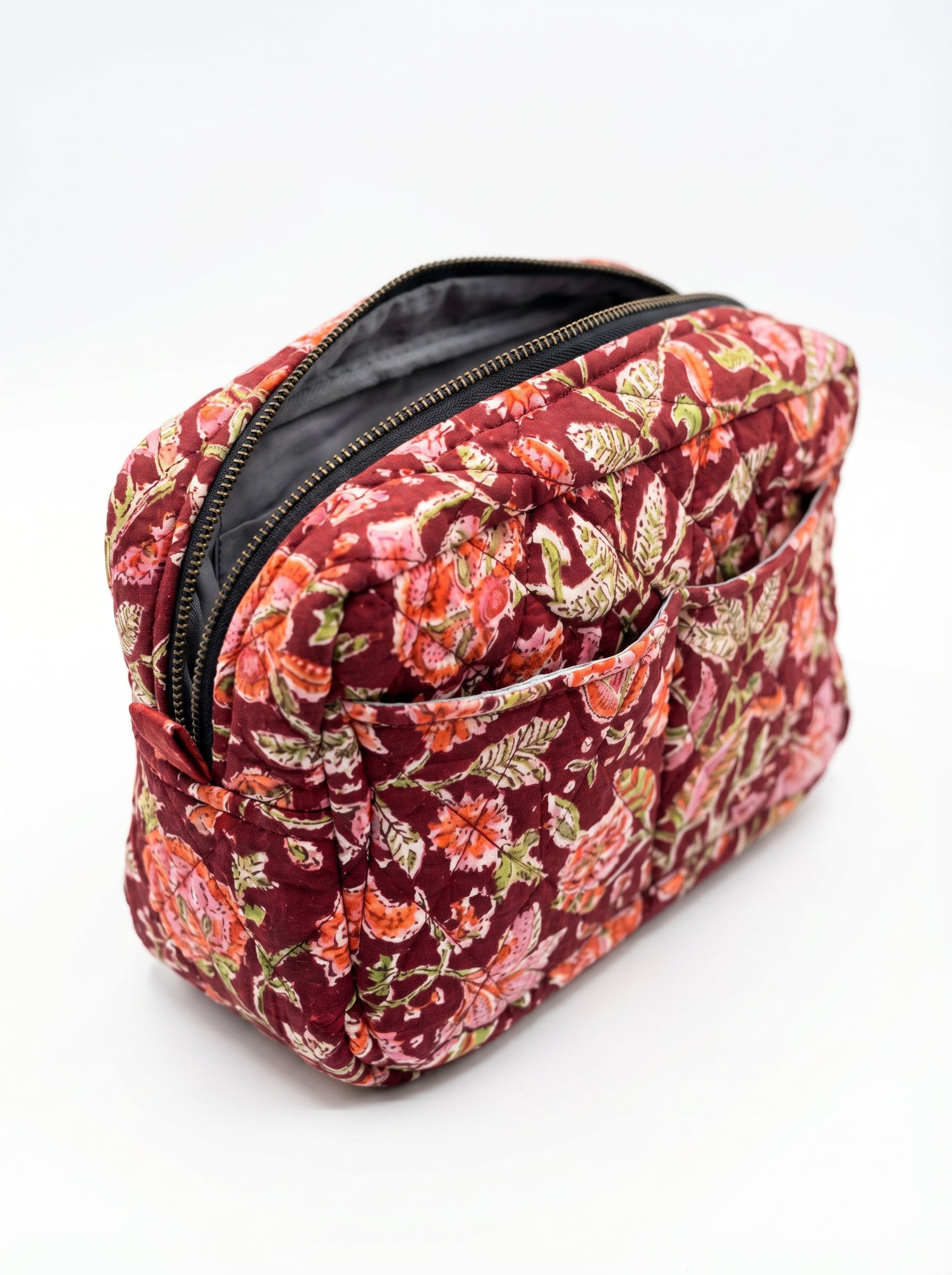 Rustic Rose Quilted Cosmetic Bag