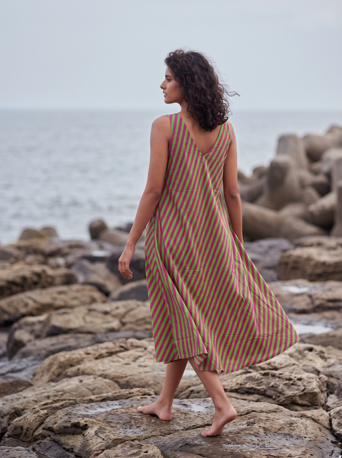 Pink Lime Summer Stripe Dress