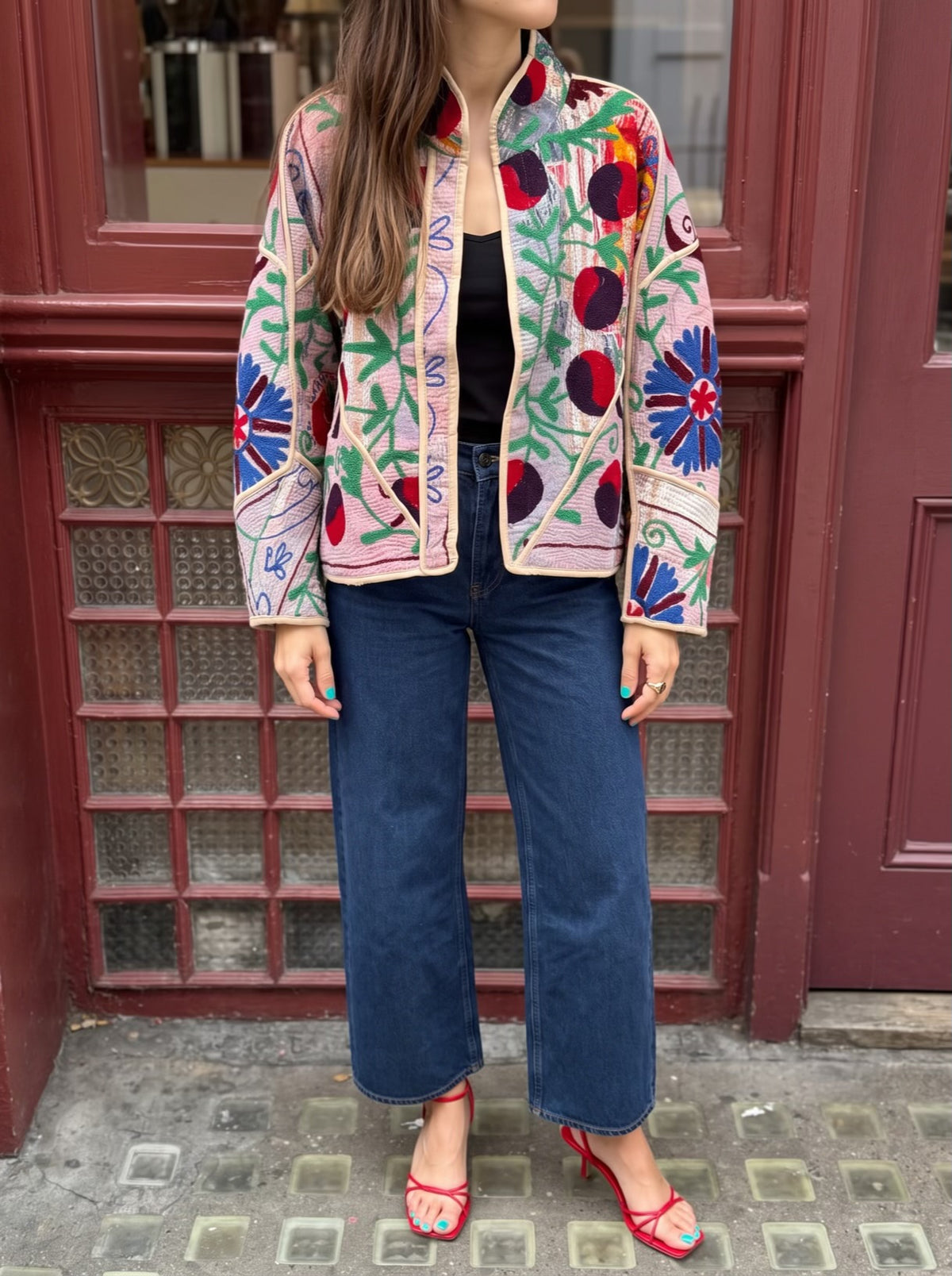 The Garden Bloom Vintage Kantha Suzani Jacket