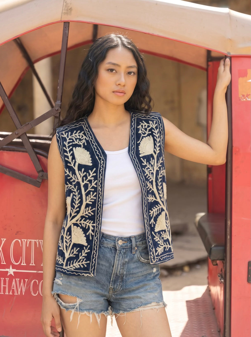 Midnight Garden Suzani Velvet Vest