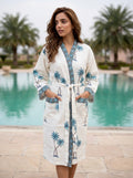 Palm Paradise Waffle Bathrobe