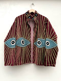 Evil Eye Embroidered Velvet Jacket