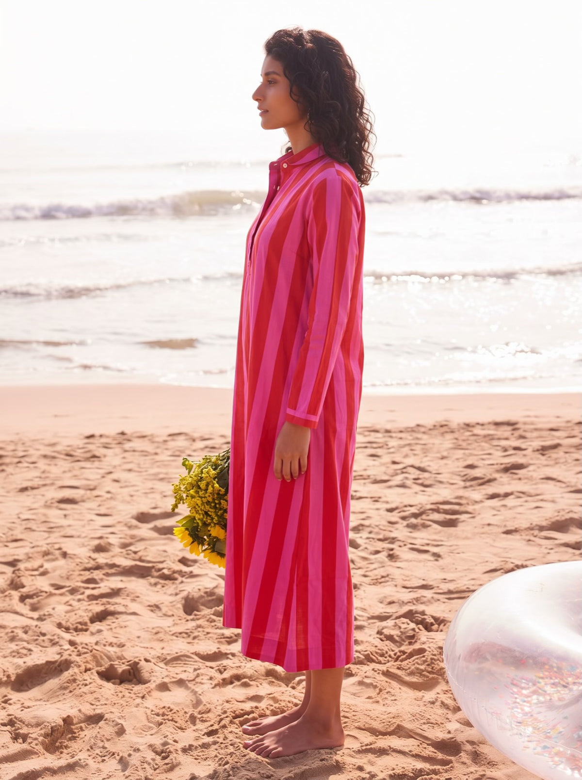 Candy Stripe Cotton Shirt Dress