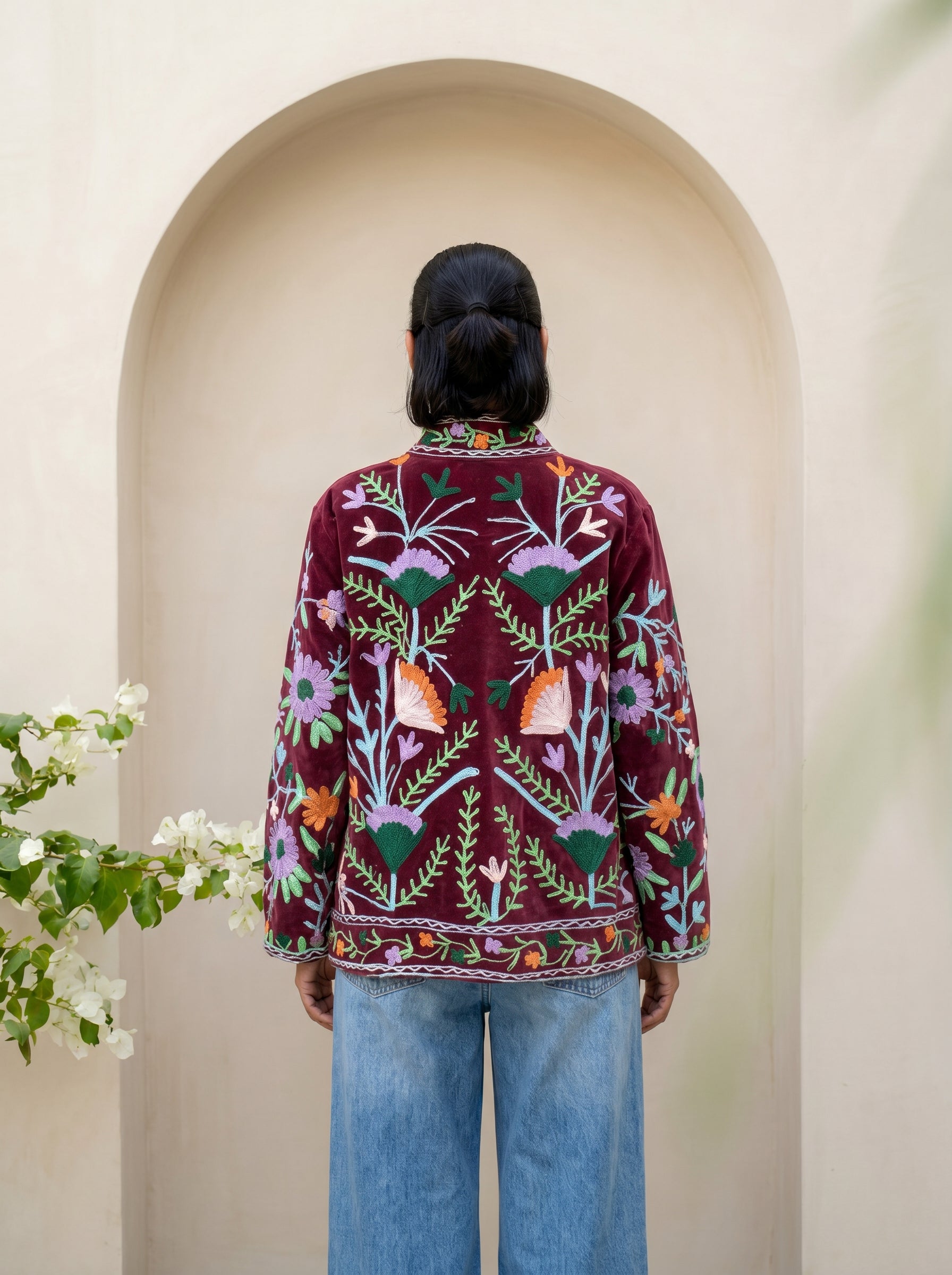 Crimson Meadow Embroidered Jacket