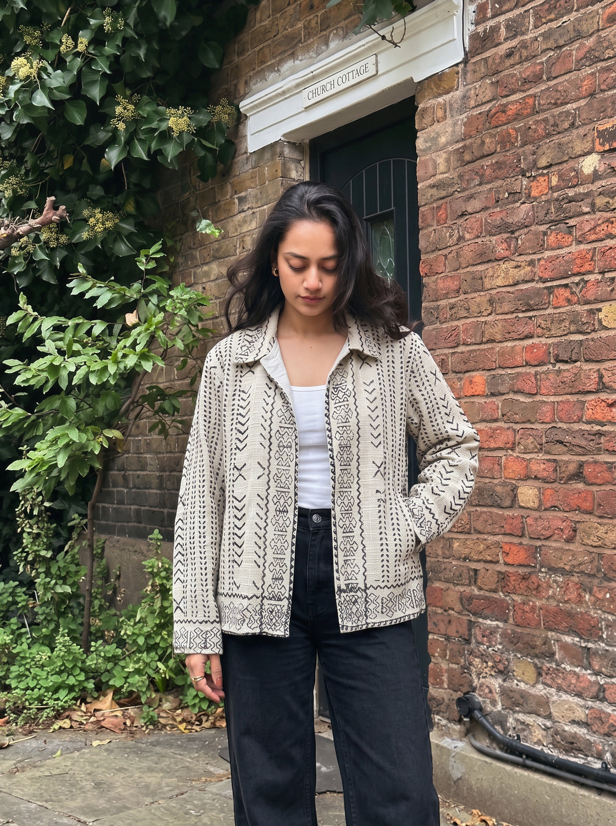 Ivory Tribal Block Print TNT Jacket