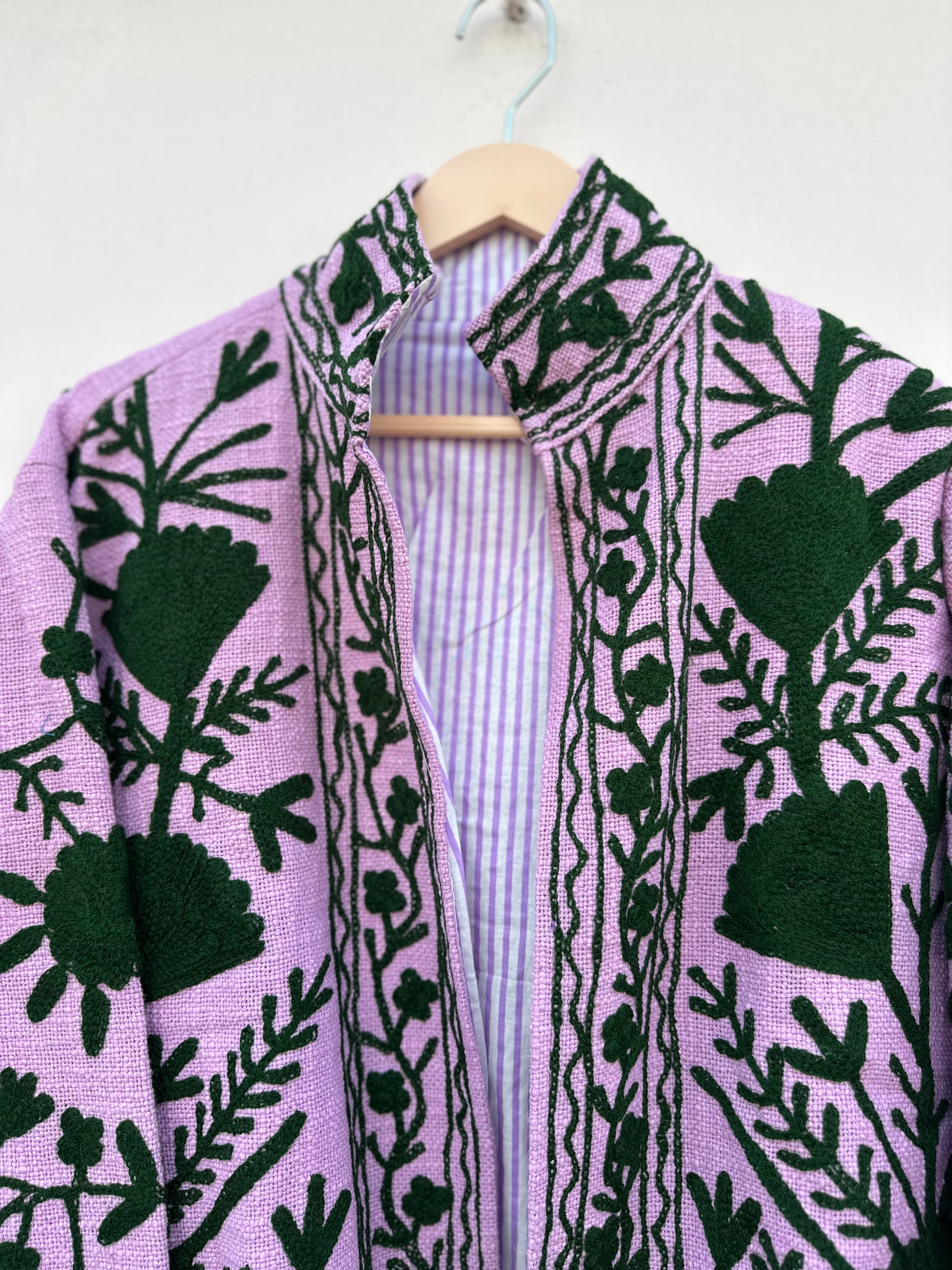 Lilac Suzani Embroidered TNT Jacket